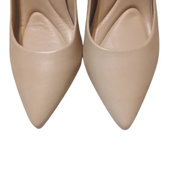 Antonio Melani Sand Colored Leather Heels Women's Tan Pumps Size 8.5 - Picture 4 of 11